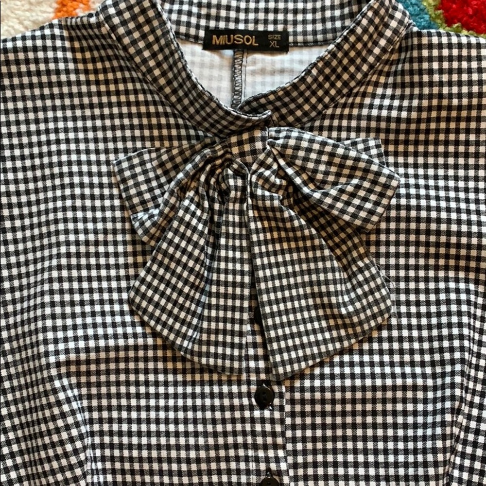 Miusol Black White Gingham‎ Retro Dress Stretchy EUC XL - Picture 3 of 12